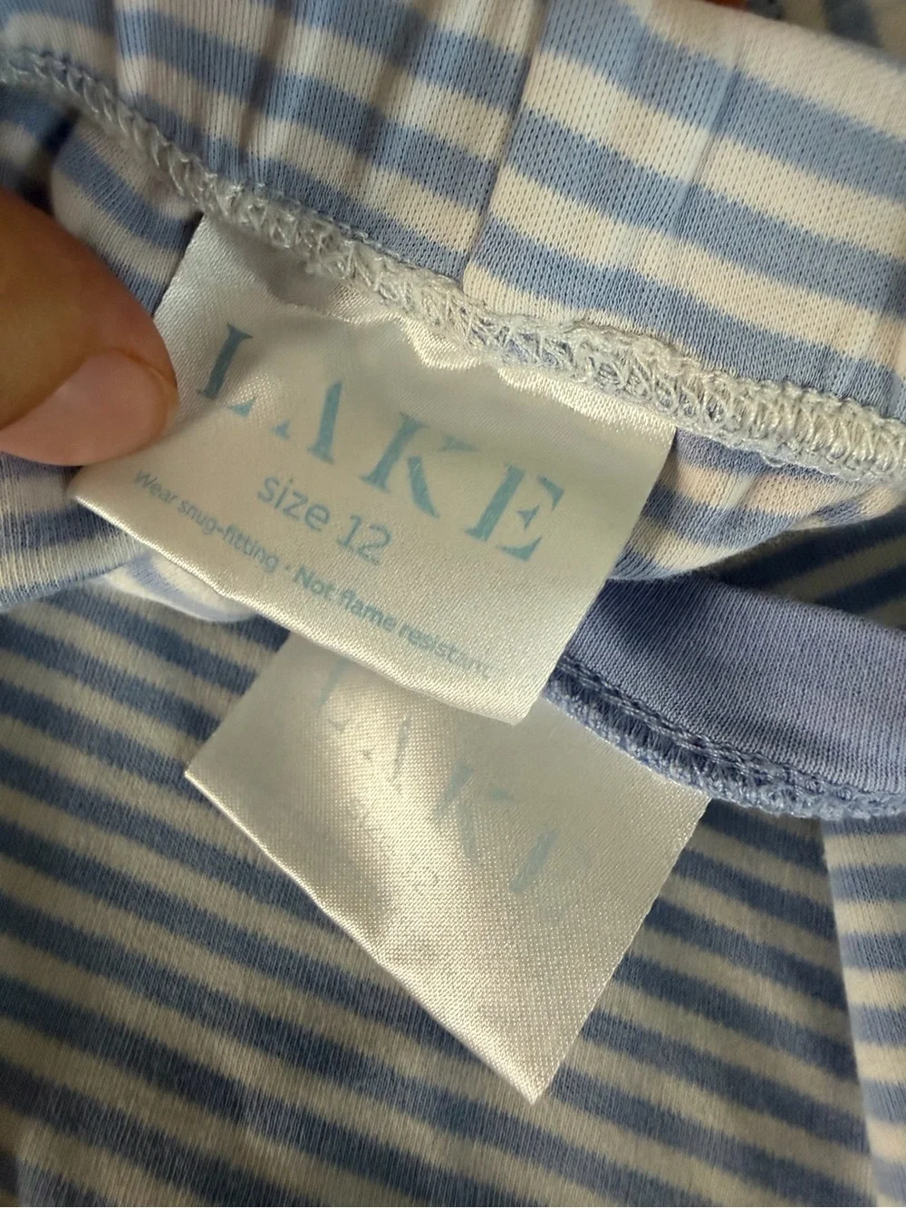Lake Pima Cotton Blue White Striped Pajama Set